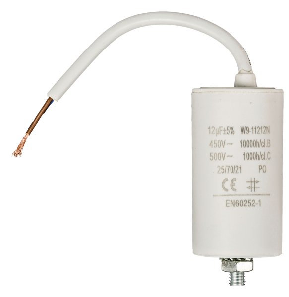 Motorkondensator mit Kabel 12µF / max. 500V AC