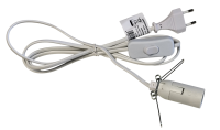 Lampenfassung E14 weiß mit 1,8 m Kabel und Schalter