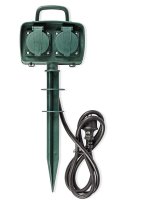 Gartensteckdose 2-fach mit 1,5m Kabel IP44