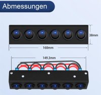 Schalterleiste mit 6 Schaltern, 12V vorverkabelt (I7)