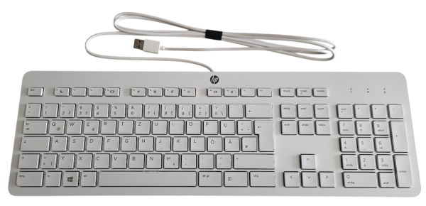 HP USB Business Slim Tastatur Z9H49AA 911503-041 HP SK-2120 weiß / grau